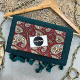 Rama Handloom Khadi Cotton Saree With Mango Print Blouse